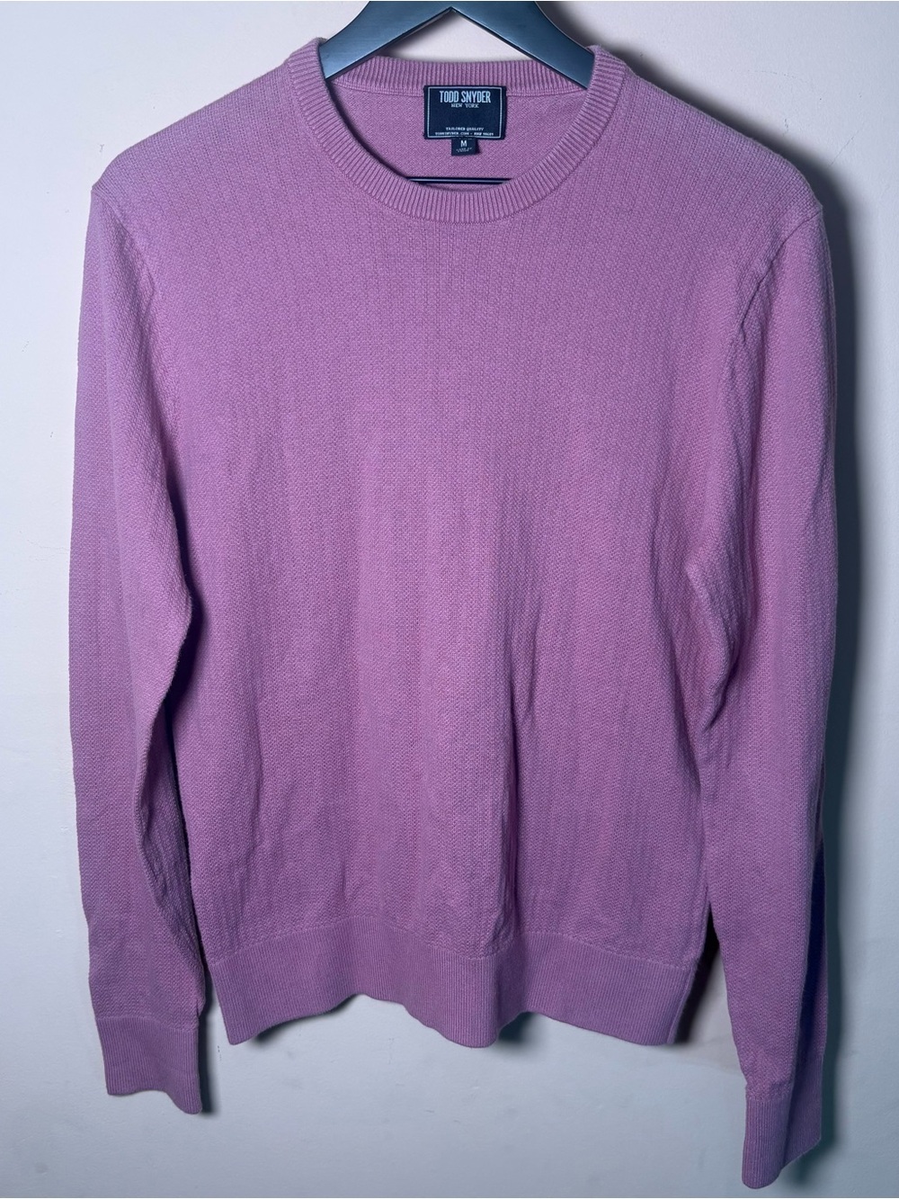 Todd Snyder New York 100% Cotton Textured Crewneck Sweater Mens M Salmon